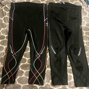 CW-X cropped compression running leggings sz M  two pc bundle